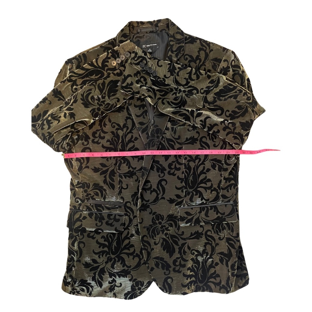 NWOT INC Concepts Men’s Black Velvet and Metallic Gold Blazer - size XL - Picture 4 of 8